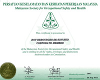 MSOSH Certificate of Membership